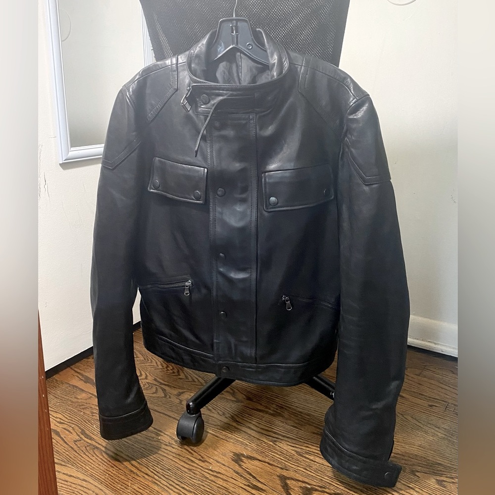 July 4 Bloomingdale’s Men’s Size50 XL 100% Lambskin Premium Genuine BlackLeather